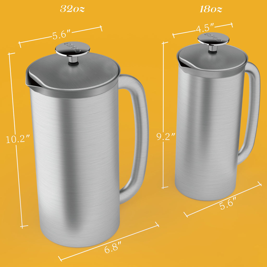 18oz Brushed Stainless Steel French Press E821462