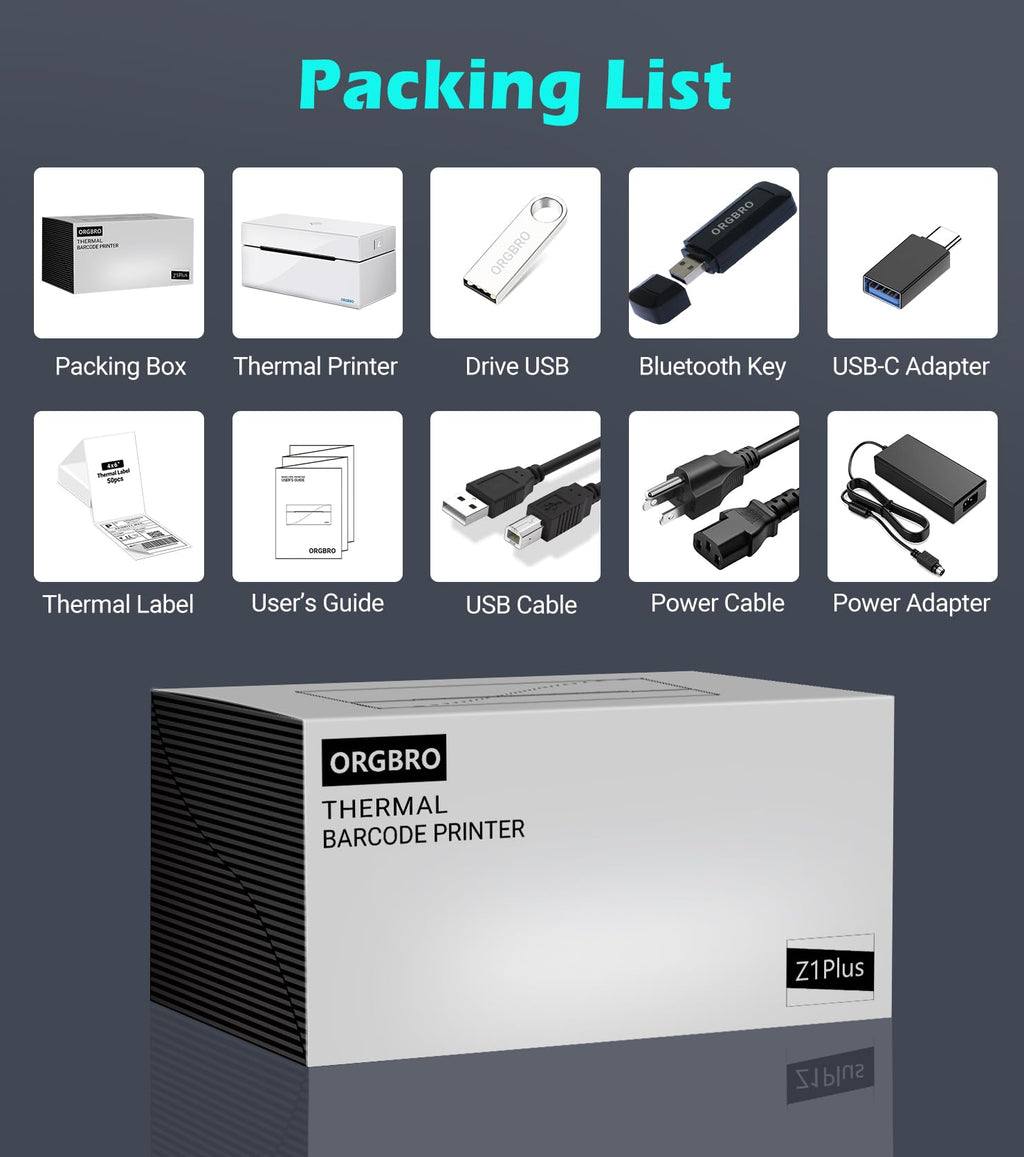 Thermal Shipping Label Printer, 4x6 Bluetooth Label Maker P965