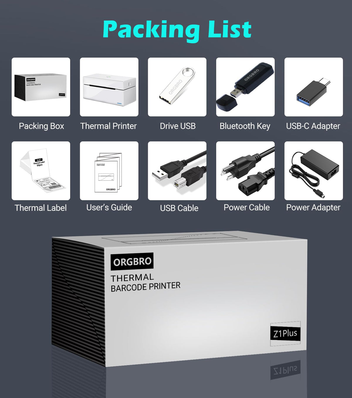 Thermal Shipping Label Printer, 4x6 Bluetooth Label Maker P965