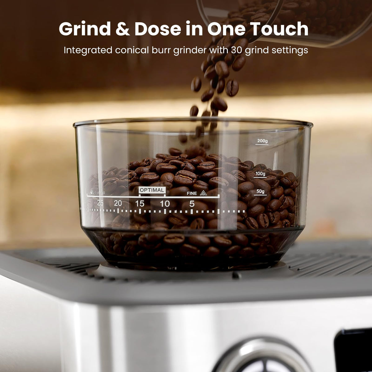 20 Bar Dual Boiler Espresso Machine with Grinder & Milk Steamer T276