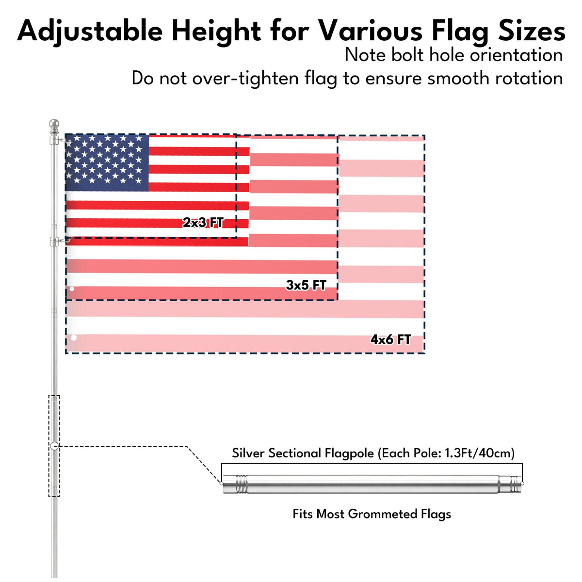 5FT Heavy Duty Flag Pole T23564