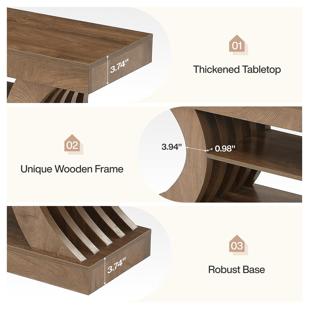 63" Brown TV Stand with Storage Shelf X9994
