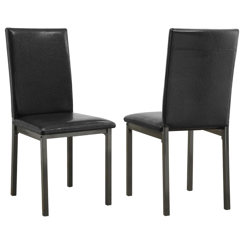 Set of 2 Faux Leather Upholstered Dining Side Chair Black and Grey D988
