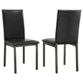 Set of 2 Faux Leather Upholstered Dining Side Chair Black and Grey D988