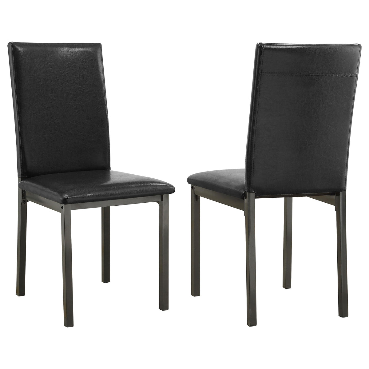 Set of 2 Faux Leather Upholstered Dining Side Chair Black and Grey D988