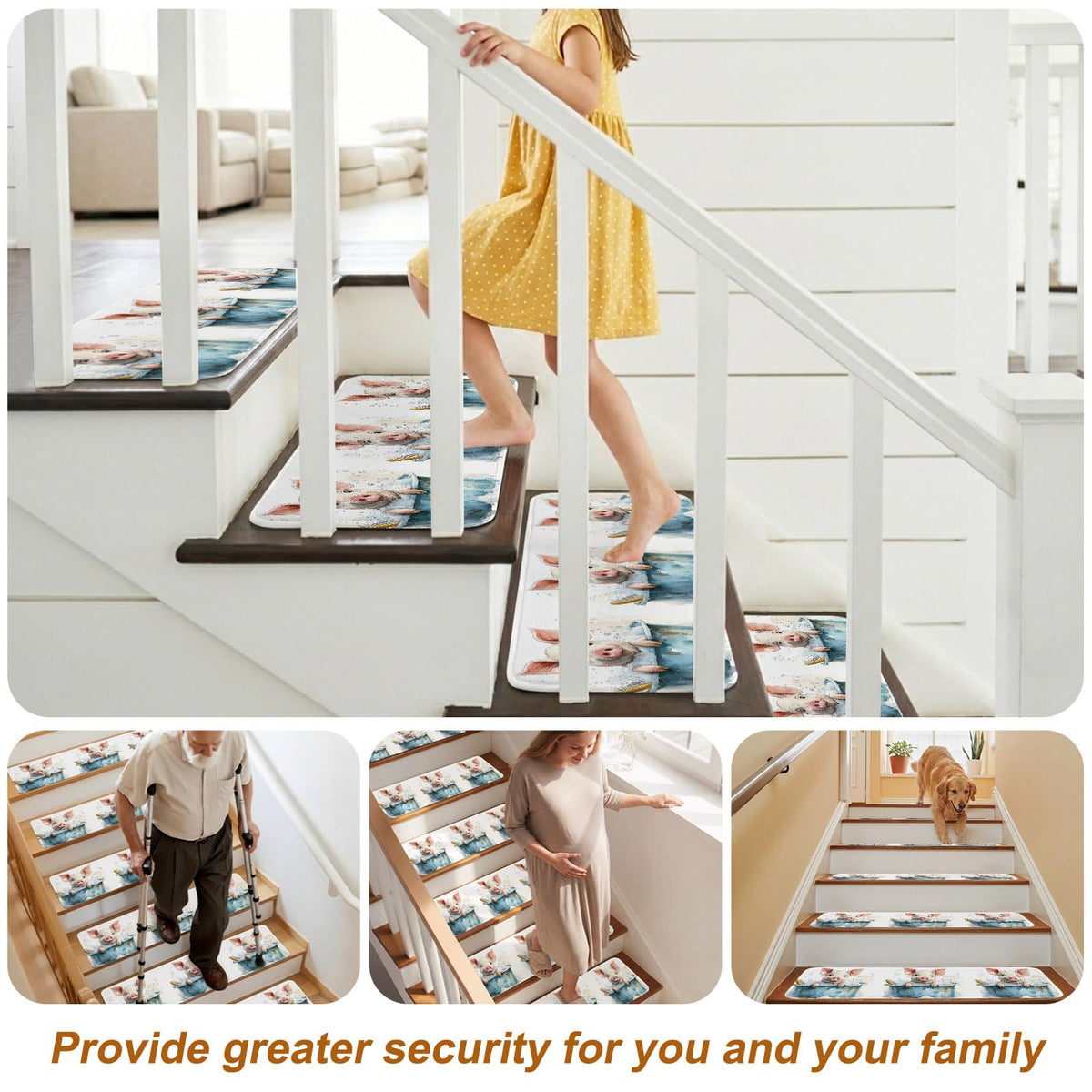 Non Slip Carpet Stair Treads 7 Pack 8"x30" V2206
