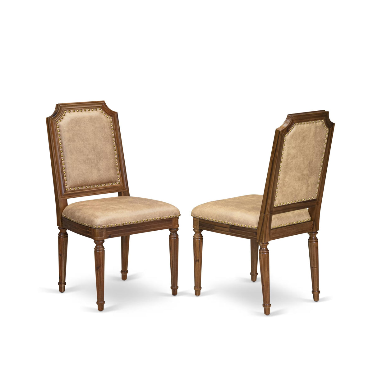 9 Piece Dining Table Set with 8 Beige Polyester Fabric Chairs O97310