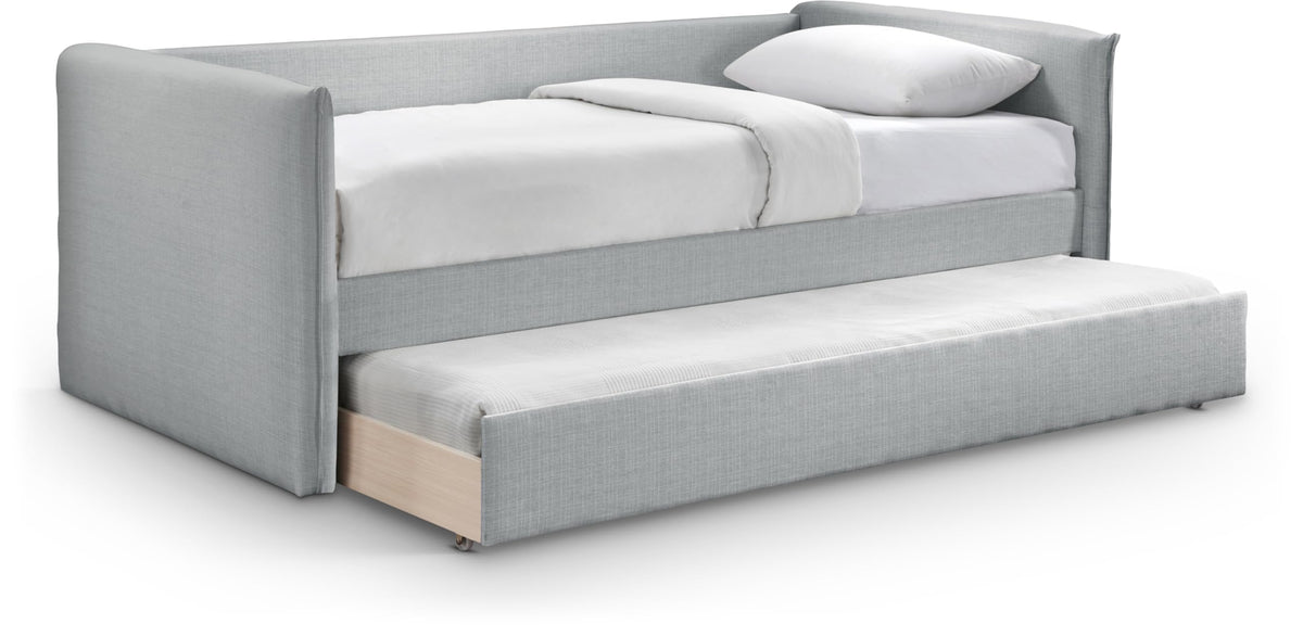 Light Grey Linen Textured Twin Daybed with Trundle B344992