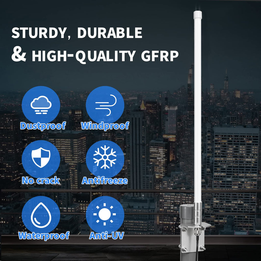 Waterproof 8dBi Omni-Directional Glass Fiber LoRaWan 915MHz Antenna with 5M Cable S266977