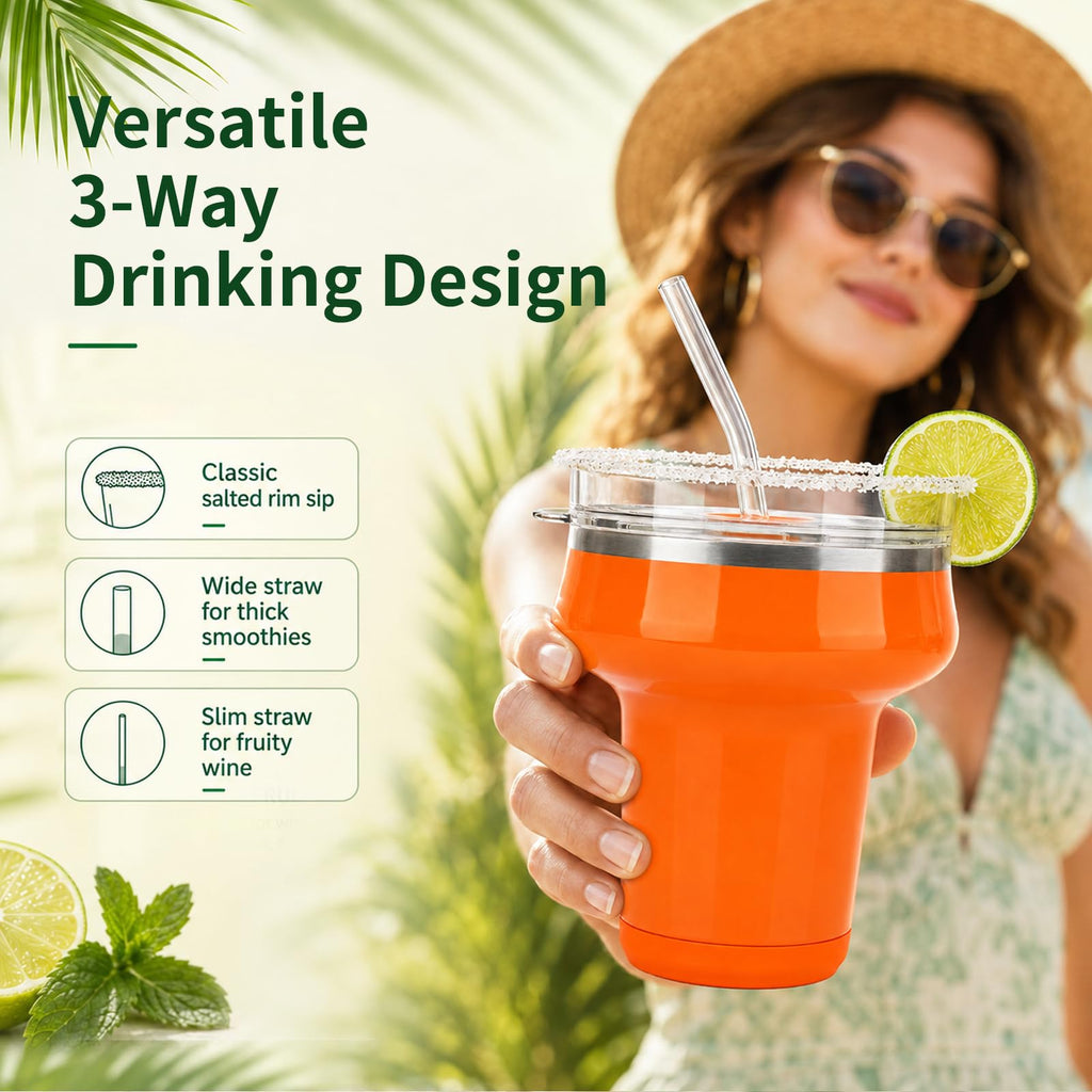 16oz Insulated Tumbler with Lid & Straws C579