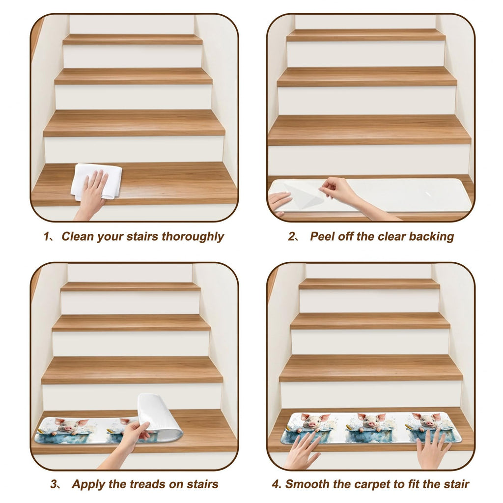Non Slip Carpet Stair Treads 7 Pack 8"x30" V2206