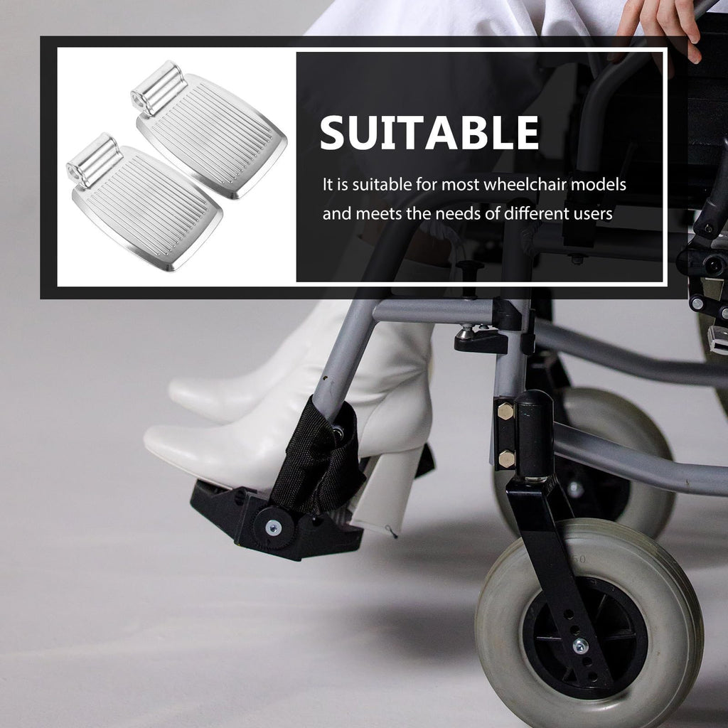 Heavy Duty Wheelchair Footrest Replacement Pair Aluminum Alloy U443