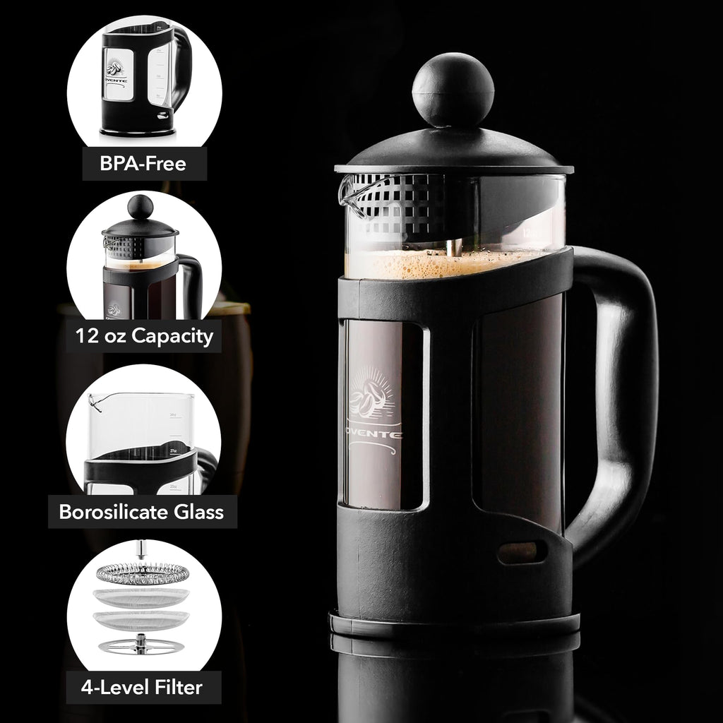 French Press Coffee Maker 12oz Black B528