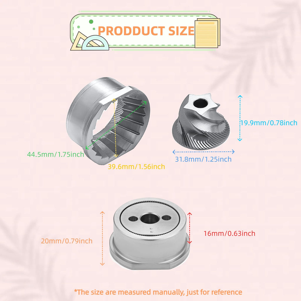 Conical Grinder Upper Lower Burrs Stainless Steel E974