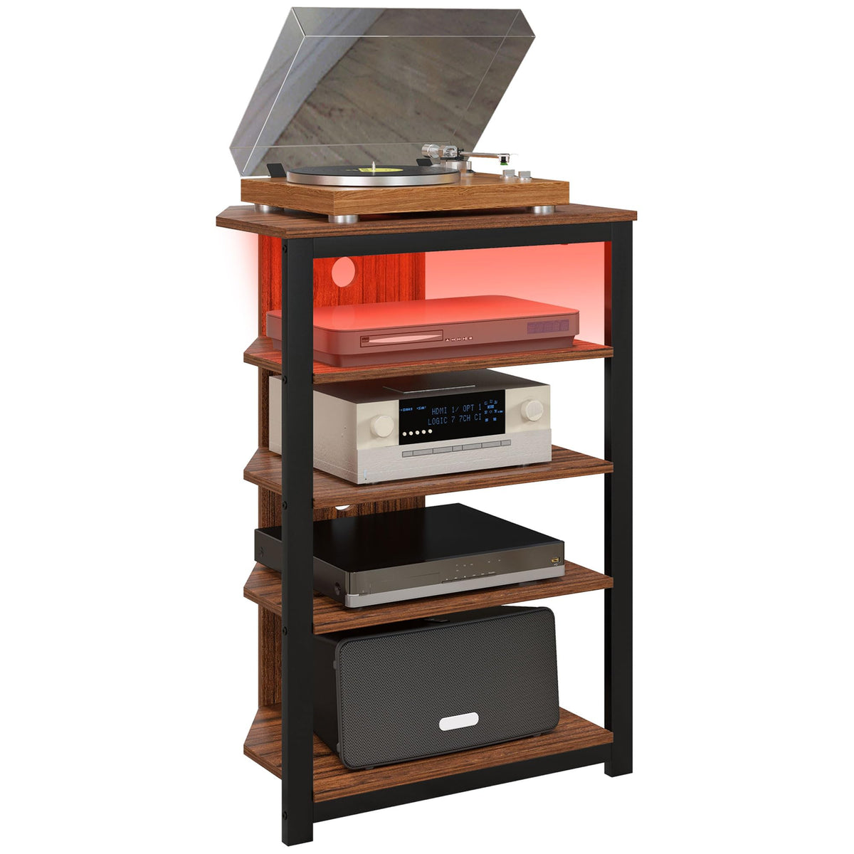 Brown 4-Tier Media Stand T262532