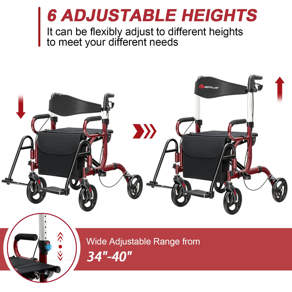 2-in-1 Rollator Walker with Seat X667725