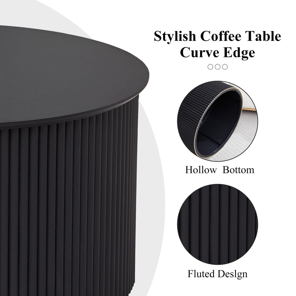 Fluted Round Nesting Coffee Table Set of 2 S974351