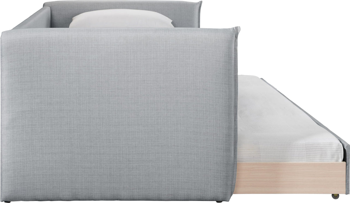 Light Grey Linen Textured Twin Daybed with Trundle B344992