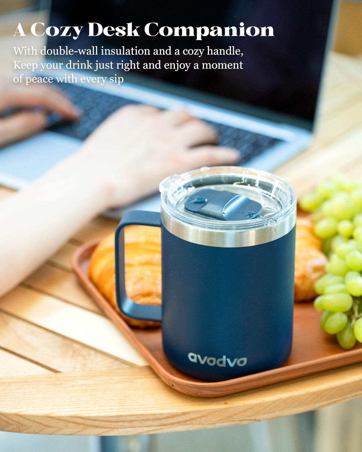 12oz Insulated Stainless Steel Coffee Mug with Lid Set of 2 M51902