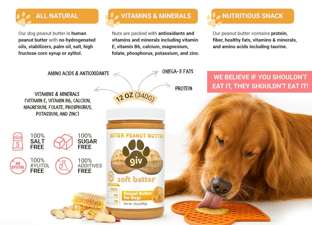 All Natural Peanut Butter 12oz Jar, 4oz Pouch & Lick Mat S208126