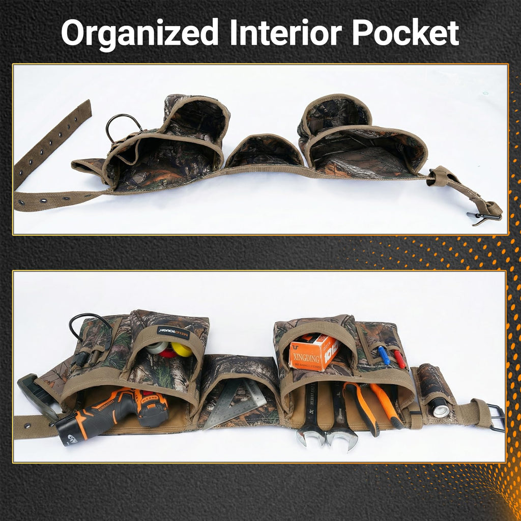 Camo Heavy Duty Adjustable Tool Belt with Pouches O5590