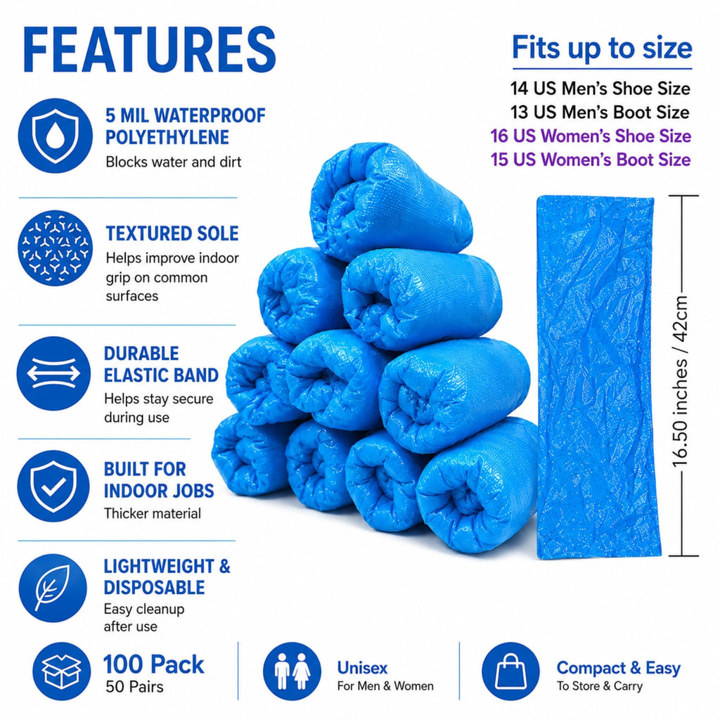 Blue Waterproof Disposable XL Shoe Covers O4737
