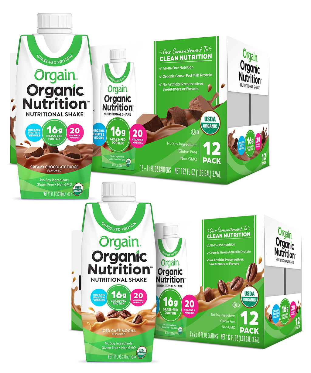 Organic Nutritional Shake Creamy Chocolate Fudge Iced Cafe Mocha 11 Fl Oz Pack of 12 C85266
