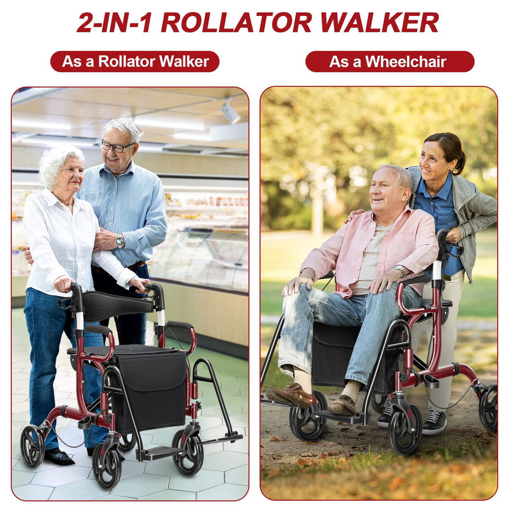 2-in-1 Rollator Walker with Seat X667725