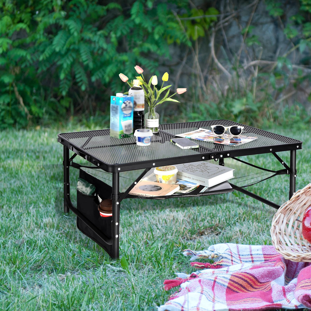 36x24 Aluminum Folding Grill Table with Adjustable Height Legs I96597