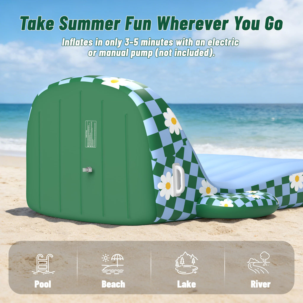 Inflatable Pool Lounger Float with Cup Holder O937