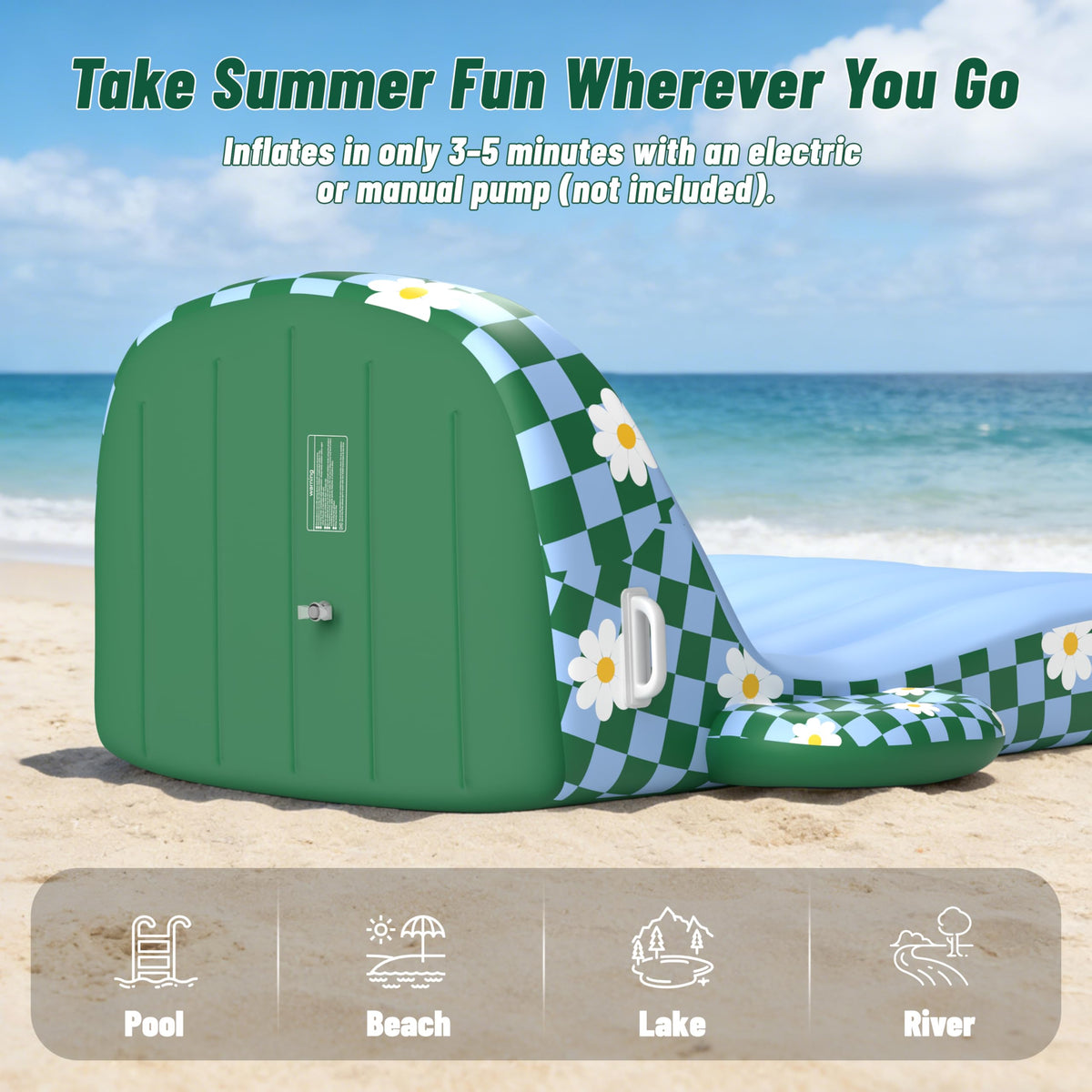Inflatable Pool Lounger Float with Cup Holder O937