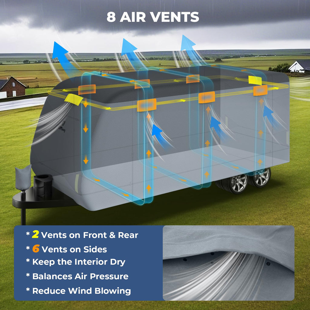 9-Layer Heavy Duty Waterproof Travel Trailer RV Cover P470