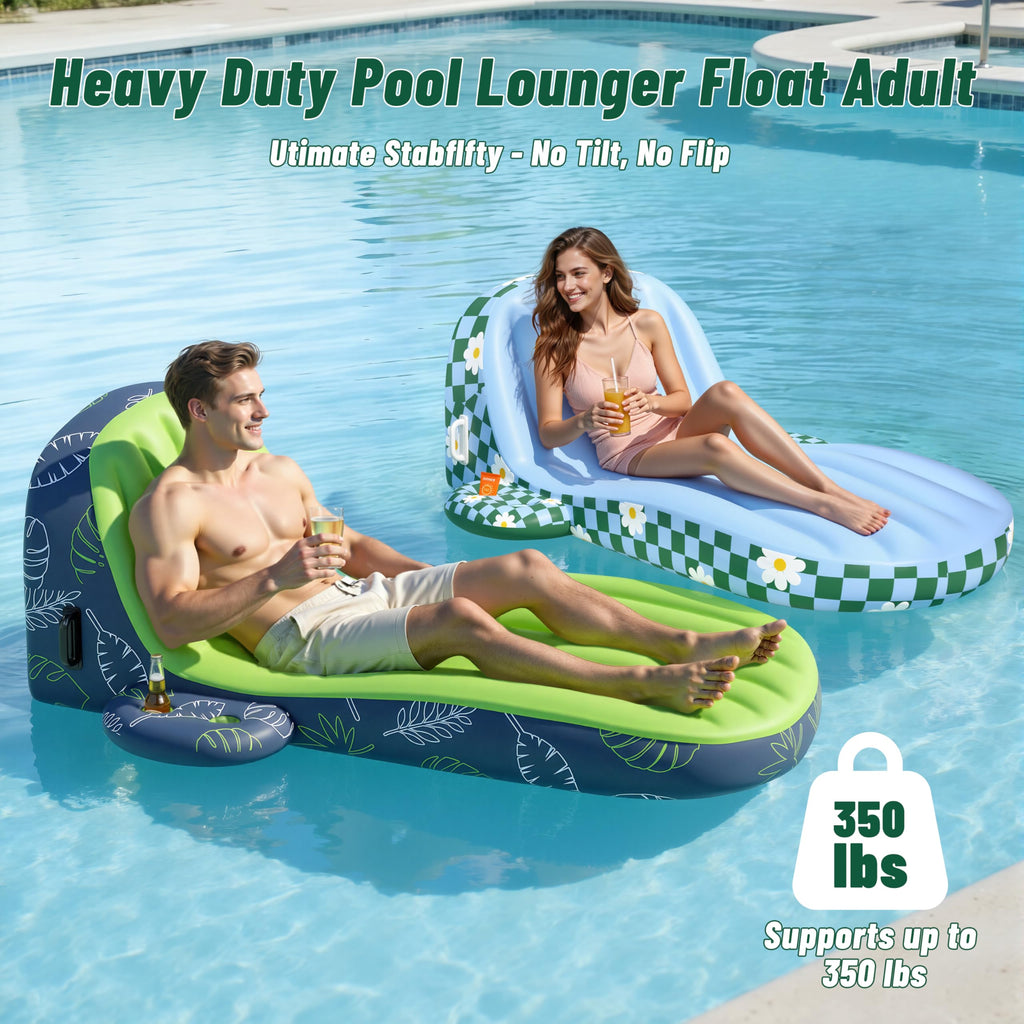 Inflatable Pool Lounger Float with Cup Holder O937