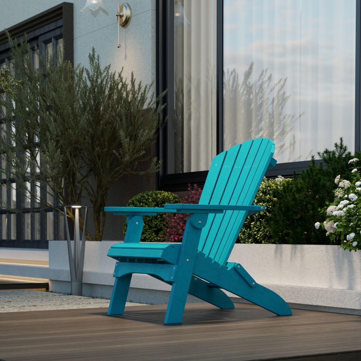 Aruba Blue Folding Adirondack Chair Q6046