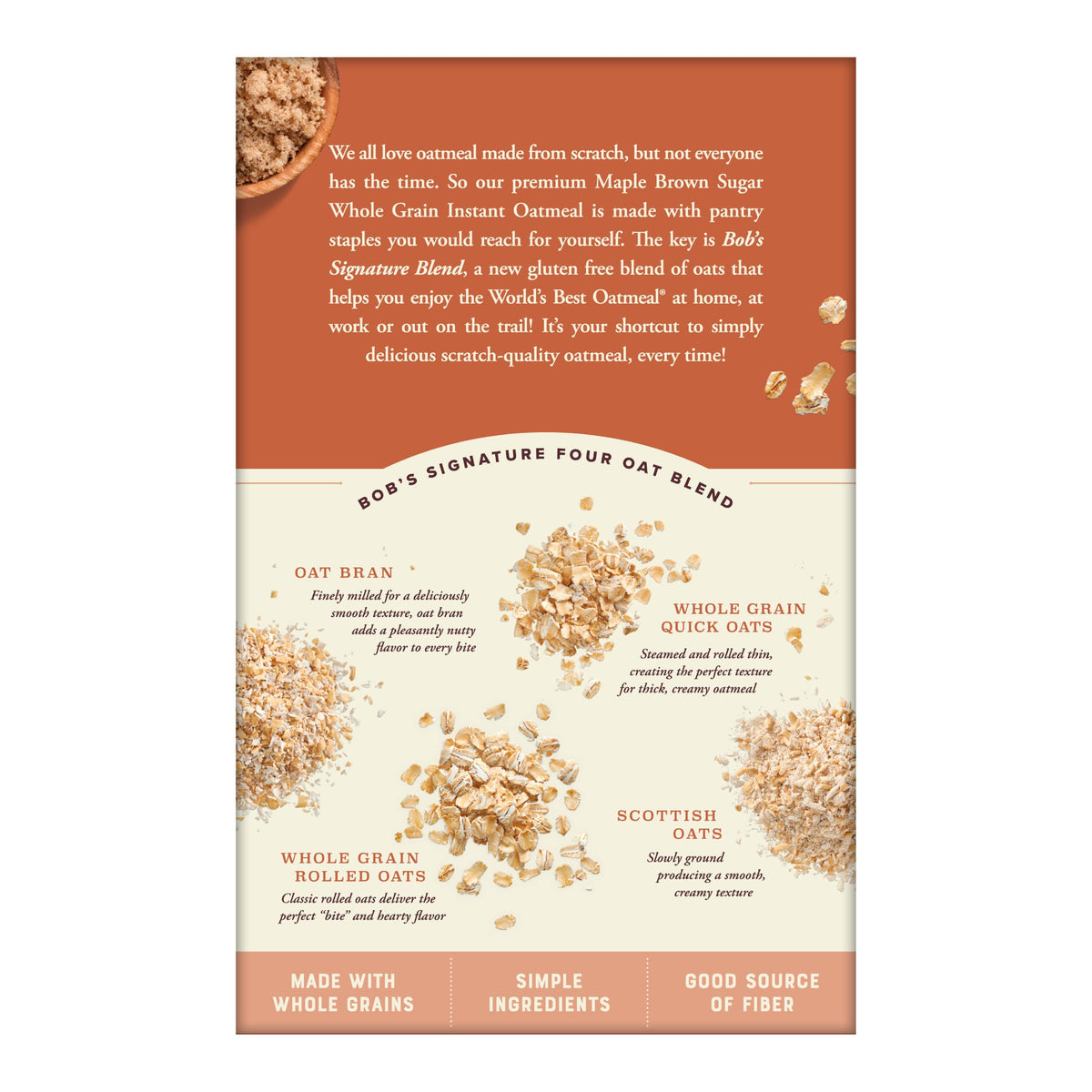 Instant Oatmeal, Maple Brown Sugar, 24 Packets, Gluten Free, Whole Grain W70080