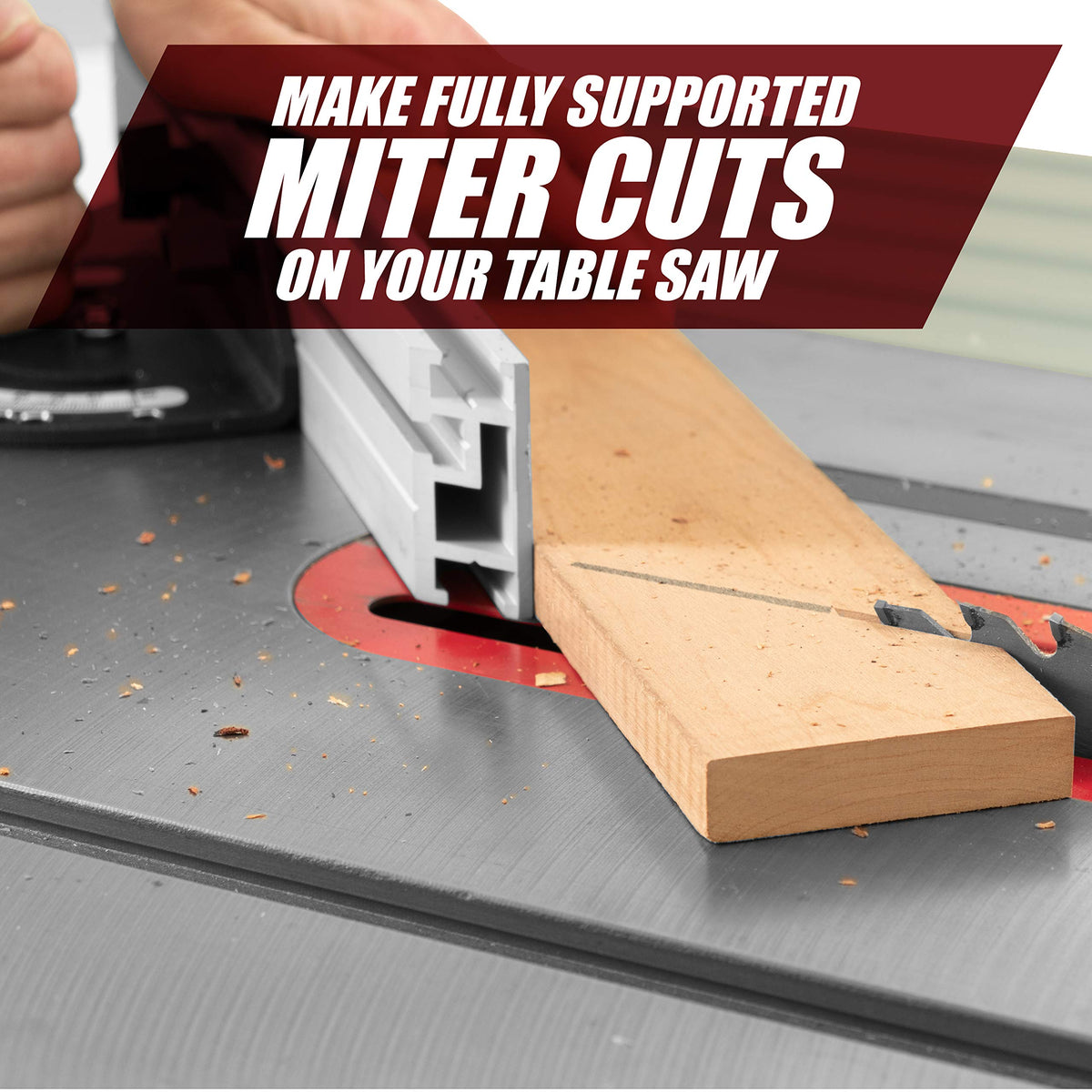 Aluminum Miter Gauge Fence with Flip Stop Y5479