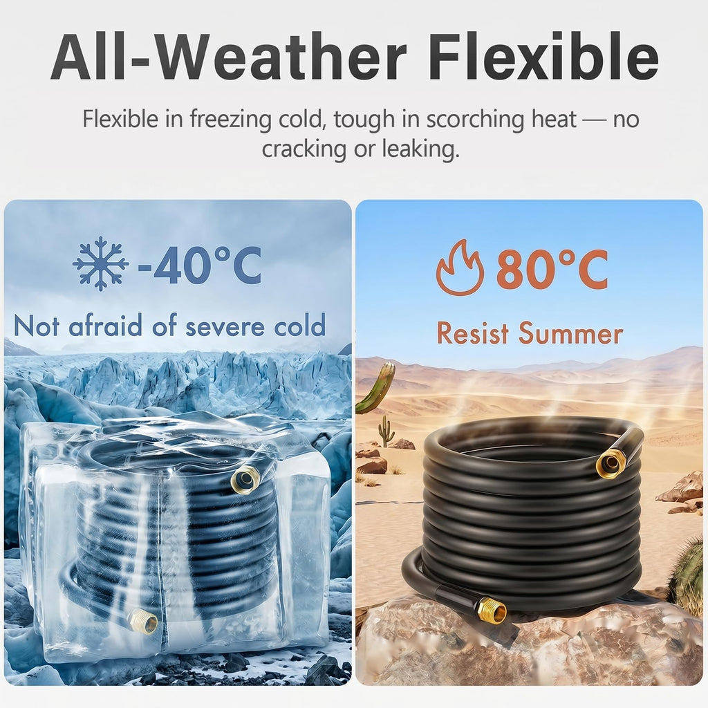3/4" x 100ft 5-Layer Heavy Duty Brass Rubber Garden Hose V263451