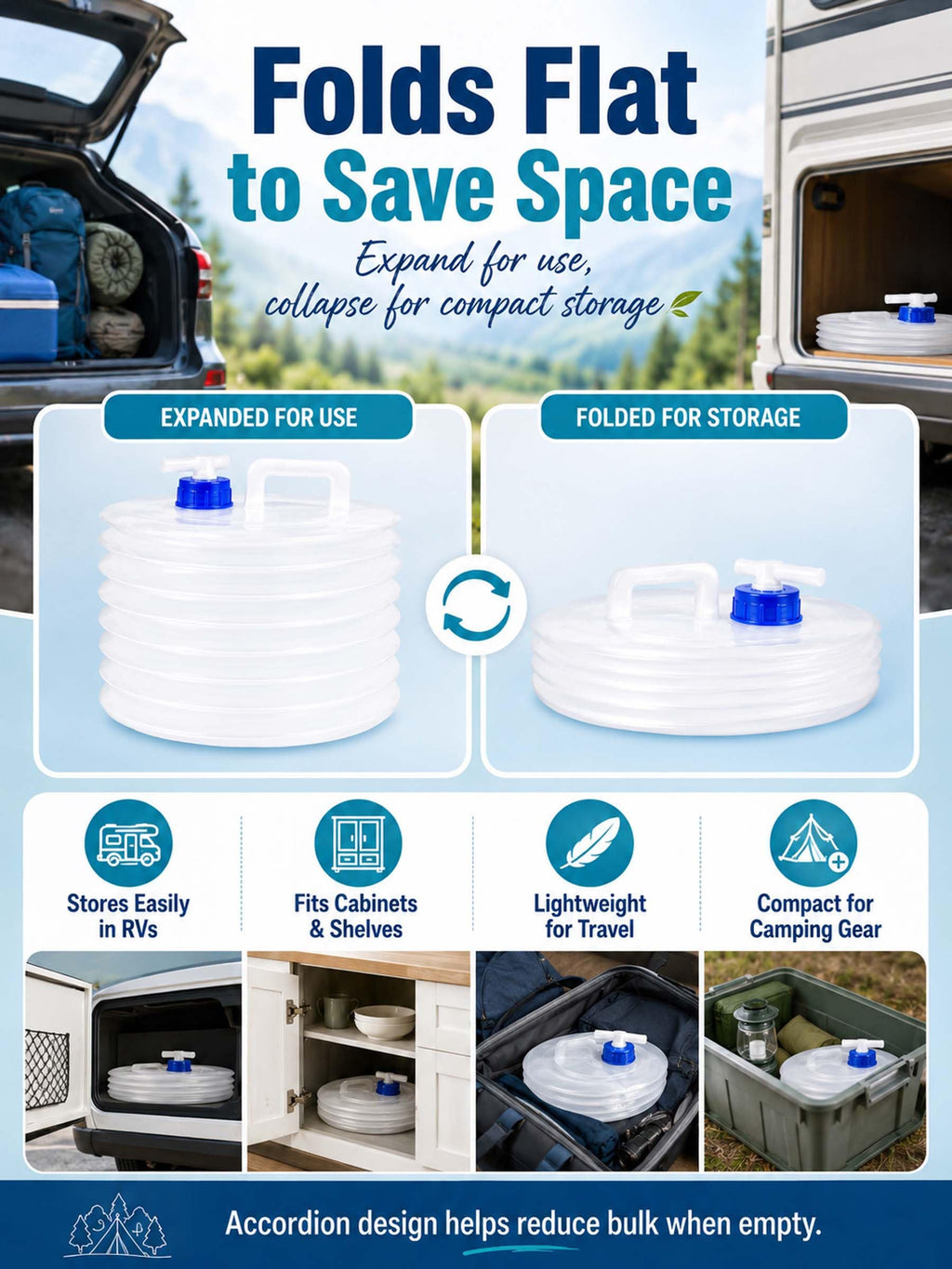 Collapsible 10L Water Container with Spigot O936