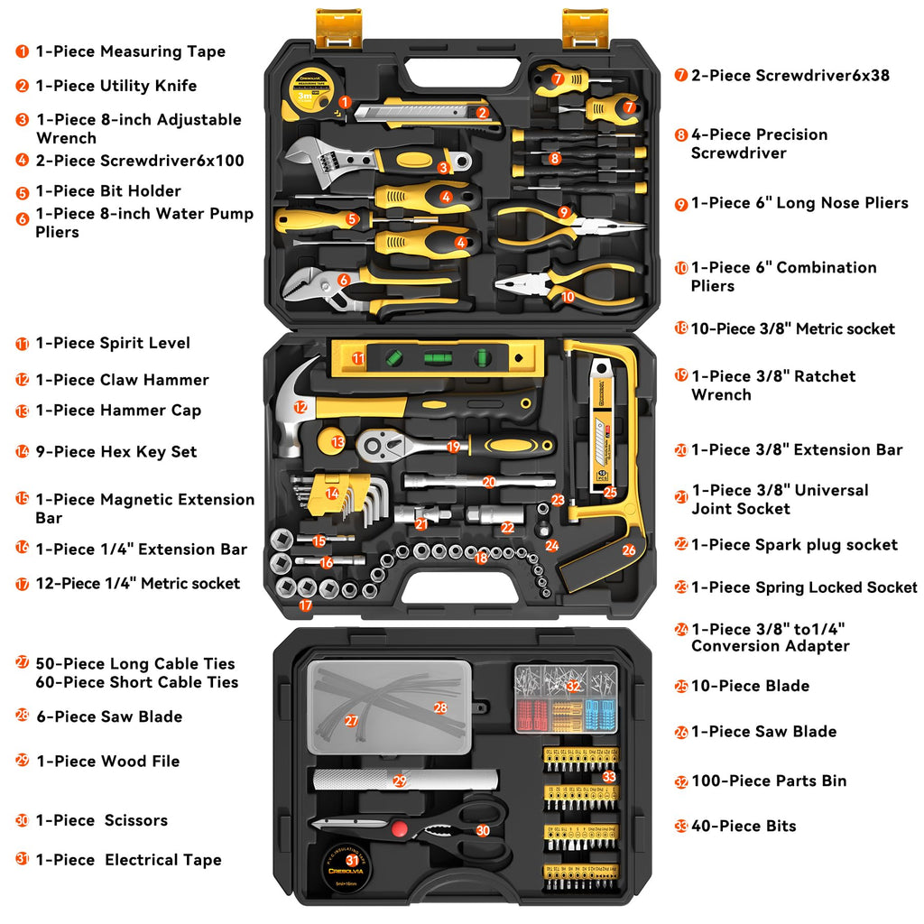 328 Piece Hand Repair Tool Kit with Storage Case L6923
