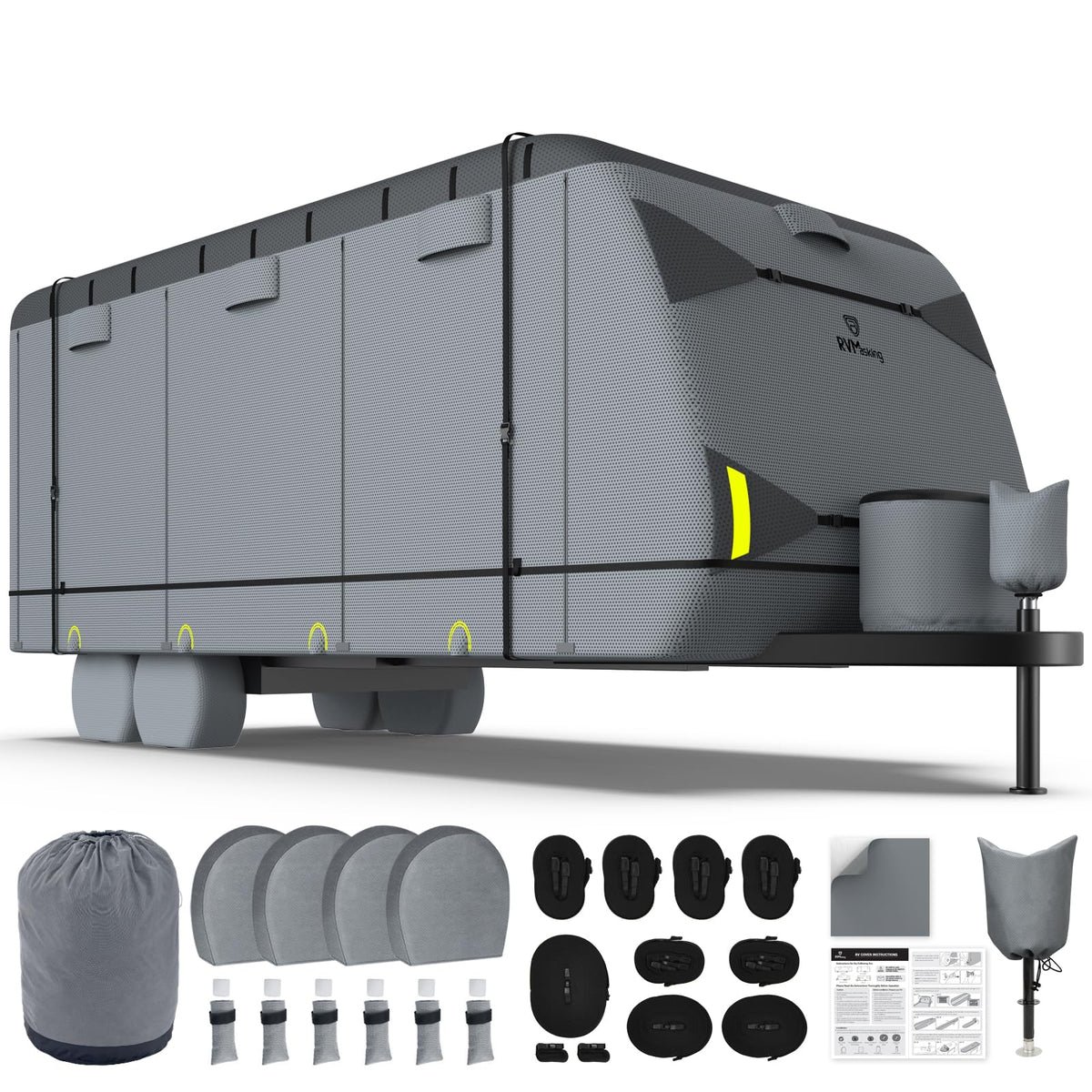 9-Layer Heavy Duty Waterproof Travel Trailer RV Cover P470