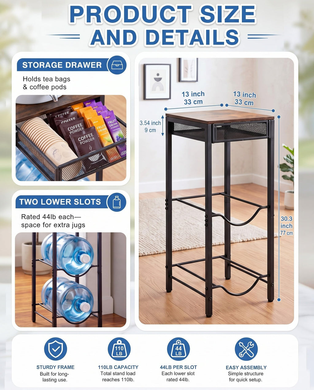 3-Tier 5 Gallon Ceramic Water Jug Holder T6001