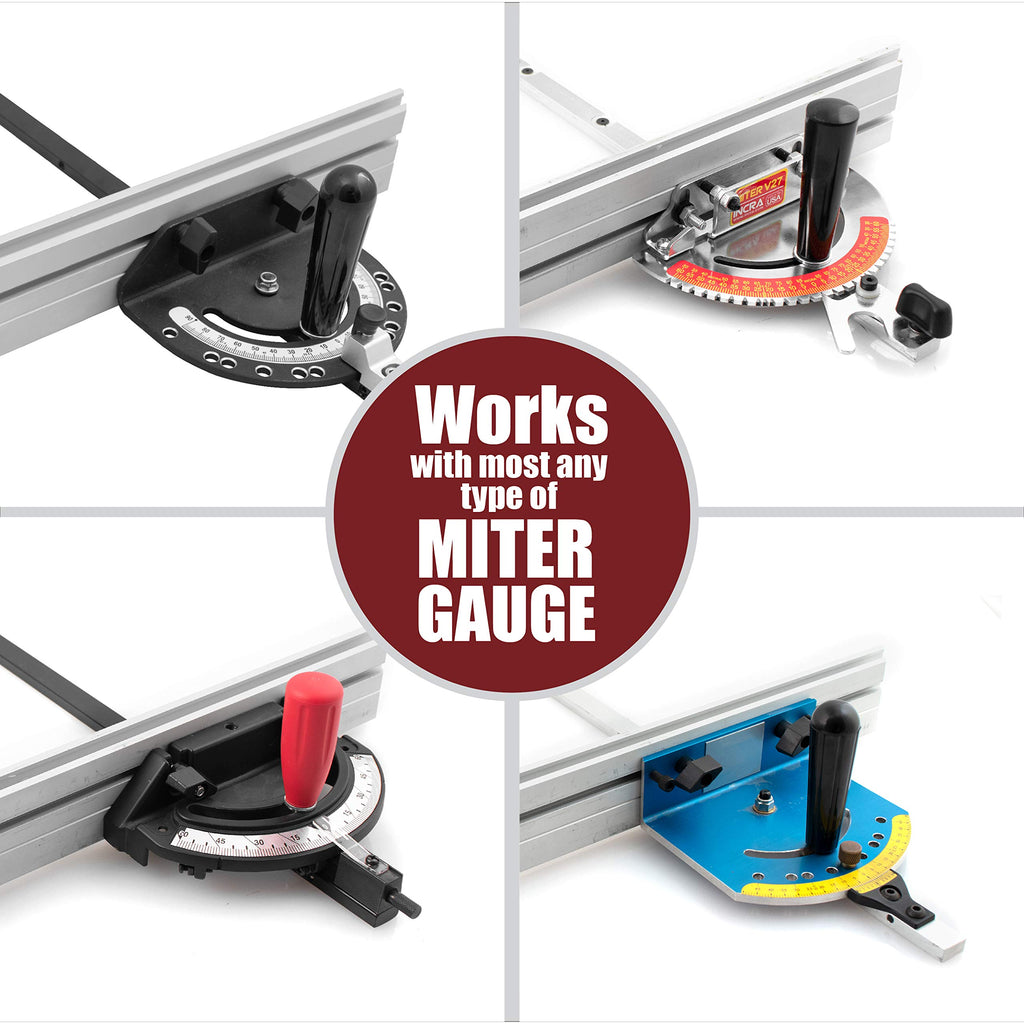 Aluminum Miter Gauge Fence with Flip Stop Y5479