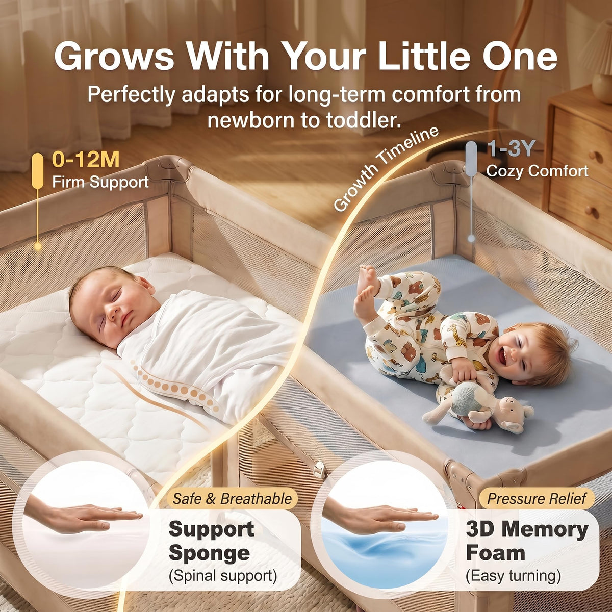 Dual Sided Memory Foam Baby Crib Mattress R261