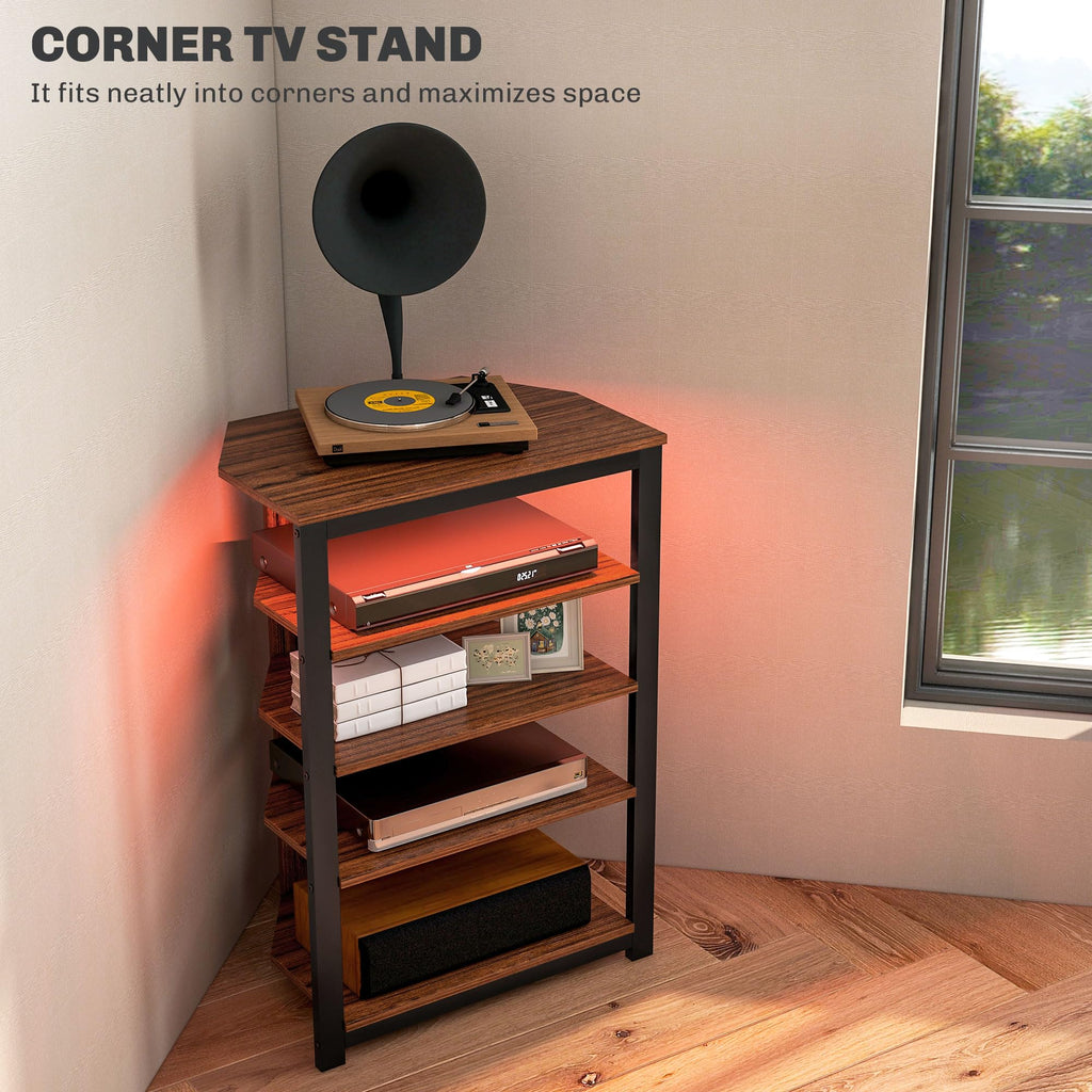 Brown 4-Tier Media Stand T262532