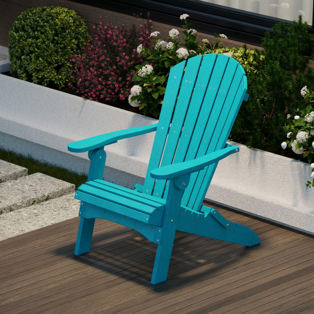 Aruba Blue Folding Adirondack Chair Q6046