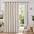 Beige Floral Jacquard Blackout Curtains 100x84 U477994