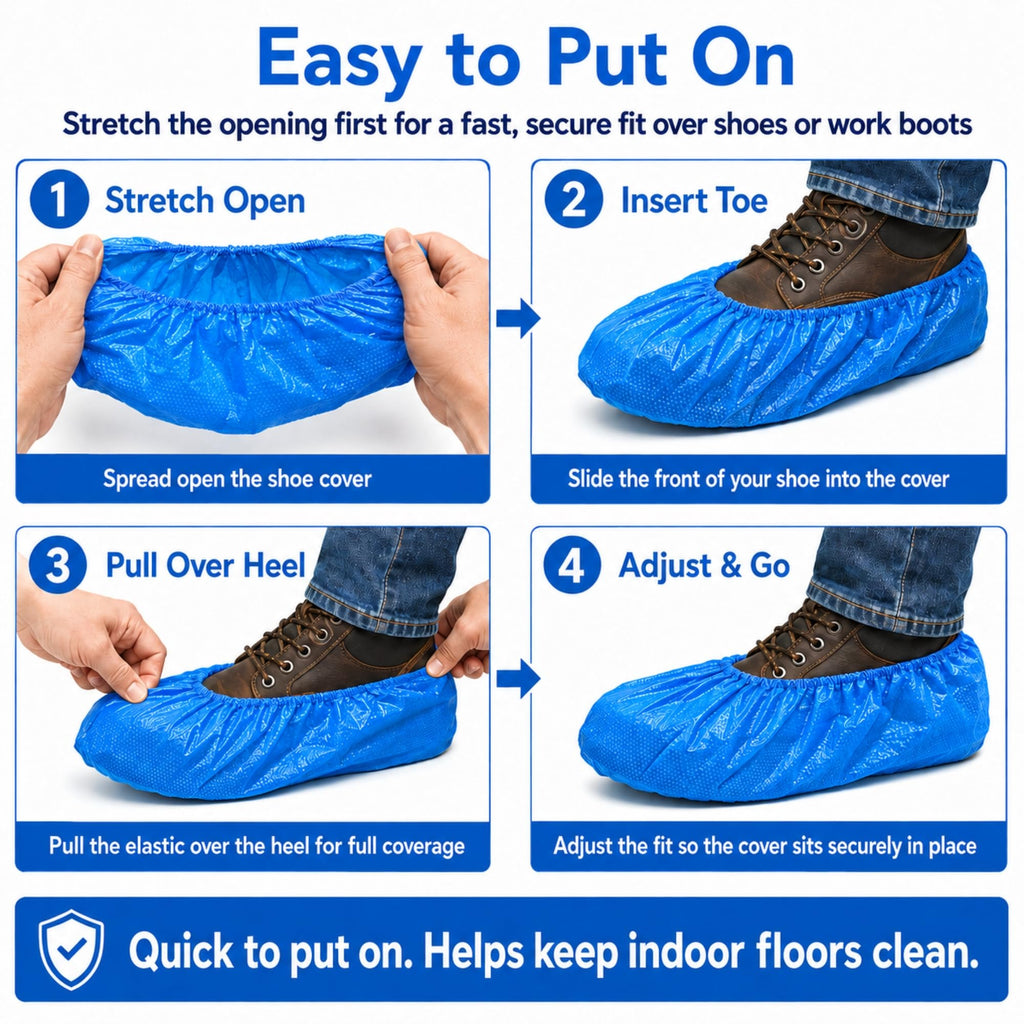 Blue Waterproof Disposable XL Shoe Covers O4737