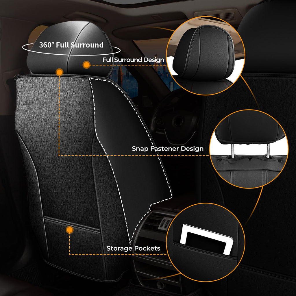 Waterproof Leather Full Set Car Seat Covers R77612