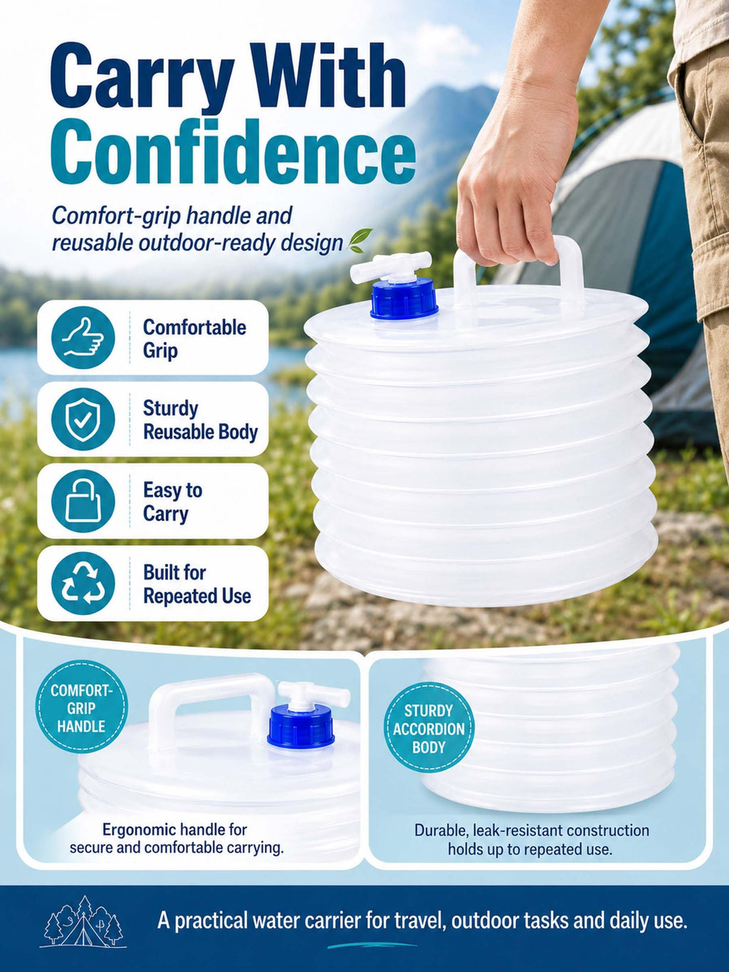 Collapsible 10L Water Container with Spigot O936