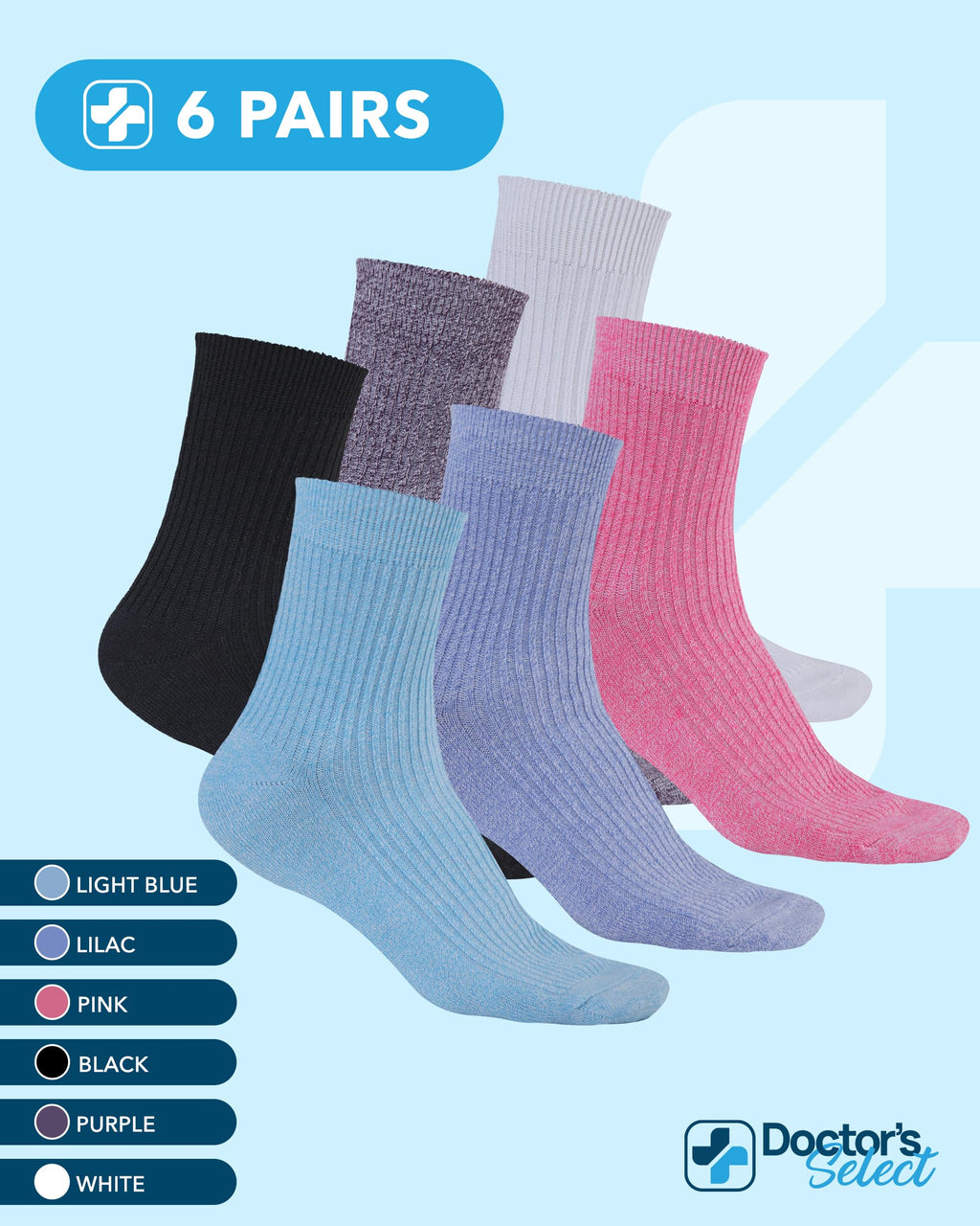 Bamboo Viscose Diabetic Socks 6 Pairs P175830